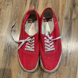 Levi's Vibrant Red Sneakers with White Accents